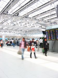 Infoterminal am Flughafen